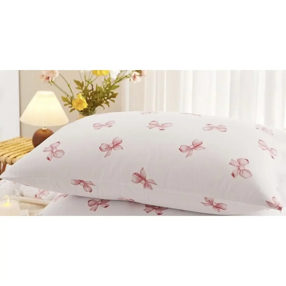 Twin 2 Pc Duvet Cover for Girls' Room Pink Bowknot New